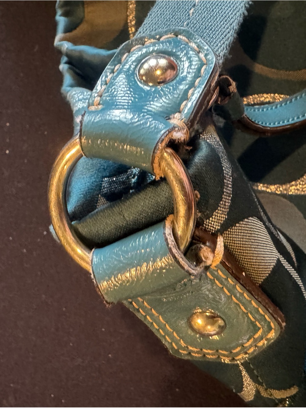 Coach Teal Signature Crossbody Bag - Picture 8 of 11